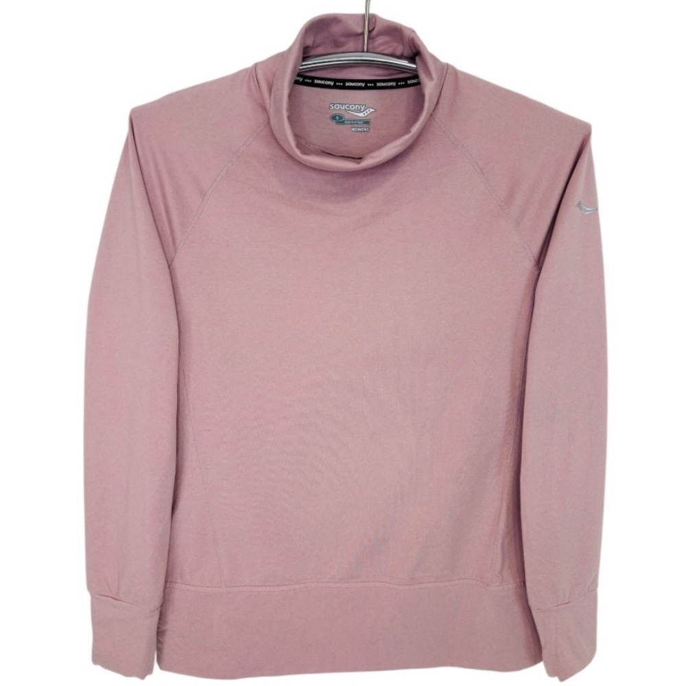 Saucony Women’s Raspberry Pink Mock Neck Long Sleeve Shirt Size Small